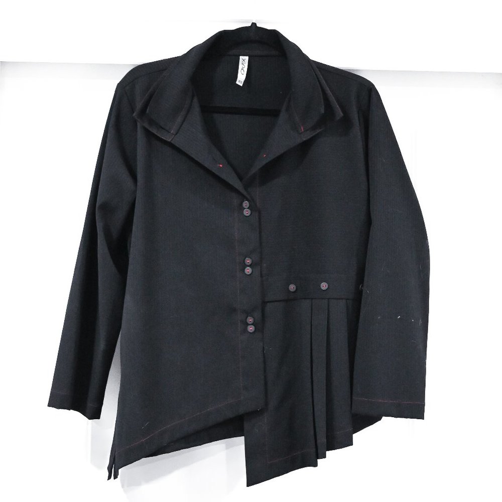 XIAO XS Wearable Art Deco Button Down Blouse | Size XS
